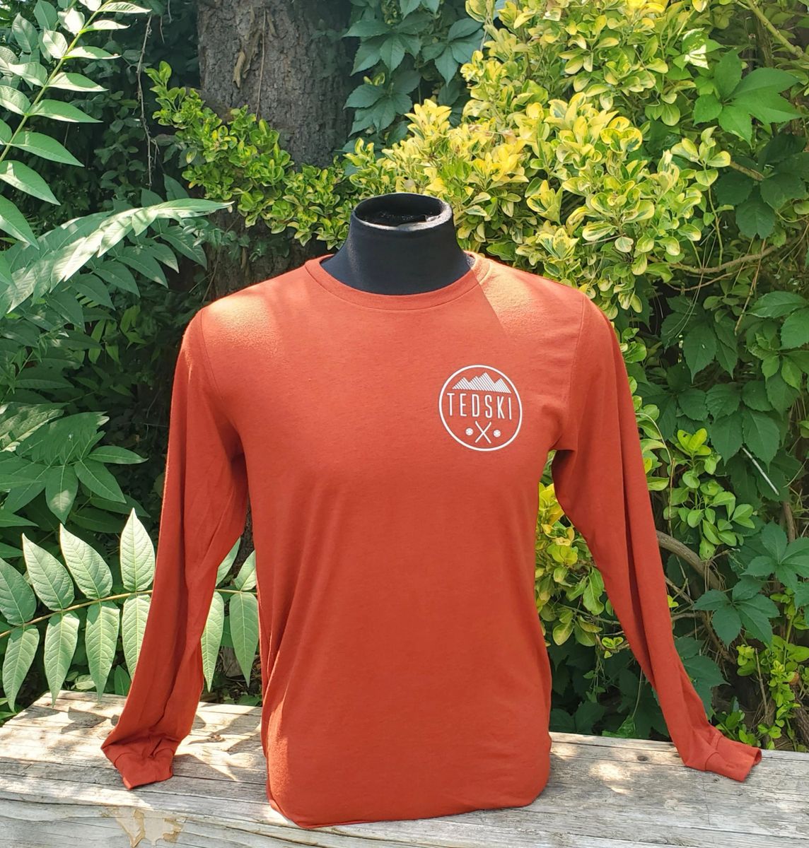 long sleeve burnt orange shirt
